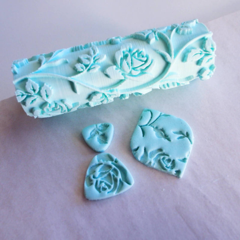 Floral Clay texture roller | polymer clay roses patterns | Polymer Clay Stamps | Embossing Clay texture roller | Textures | Floral pattern