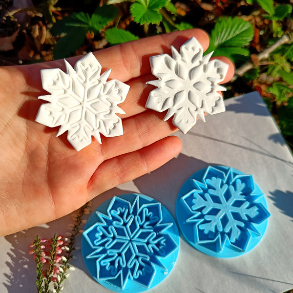 2 Snowflakes Cutters Set for Polymer Clay Earrings | Pack Christmas Molds for Clay Earrings | DIY Jewelry making | Organic clay tools