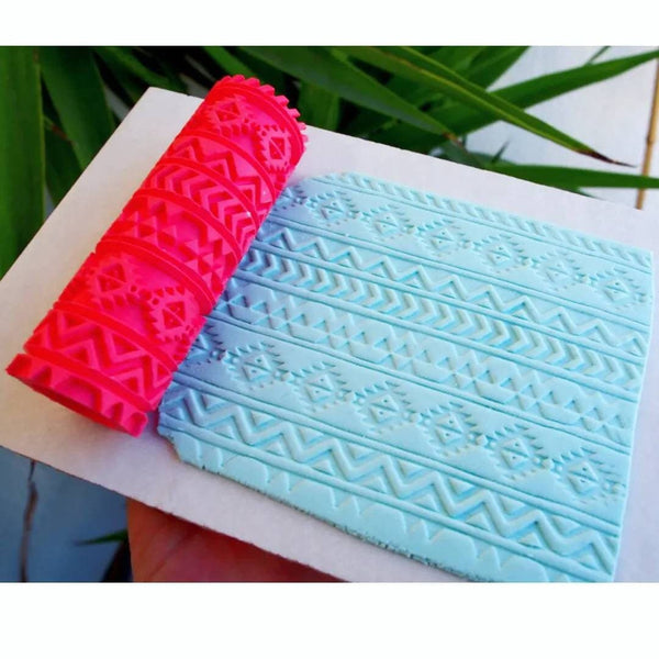 Aztec texture Roller | polymer clay patterns | Polymer Clay Stamps | Embossing Clay texture roller | Polymer Clay Exotic Texture pattern